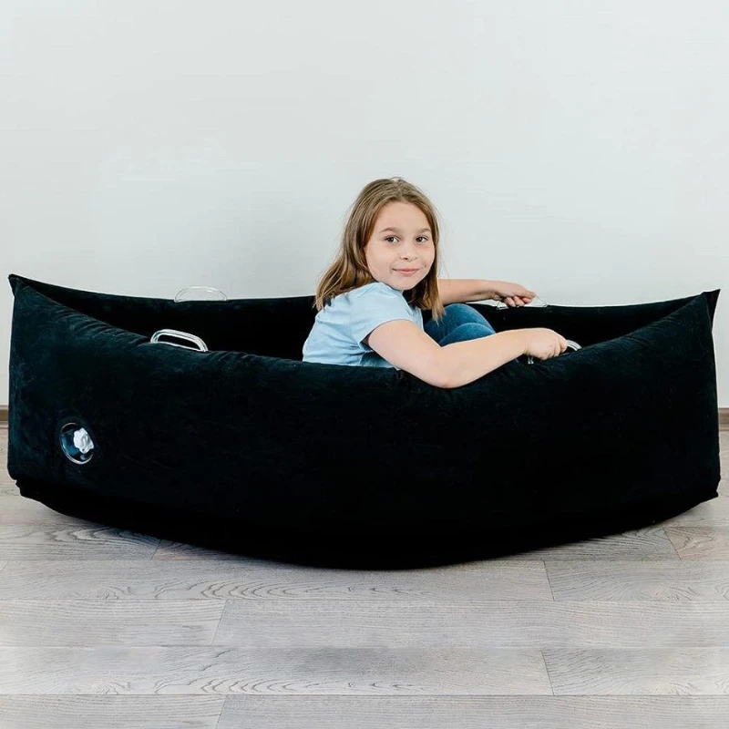 Outdoor Furniture Rocking Chair - โซฟาเป่าลม PVC แบบพับได้ เก้าอี้พักผ่อนสำหรับบ้าน เก้าอี้นั่งเล่นแบบนุ่มสบายสำหรับคนเดียว เก้าอี้โยกเป่าลมสำหรับใช้งานกลางแจ้ง