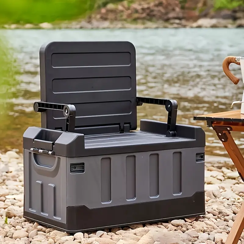 Garden Storage Box - กล่องเก็บของพับได้ขนาด 60 ลิตรสำหรับใช้งานกลางแจ้ง วัสดุ PP สำหรับเดินป่าและจัดเก็บในสวน