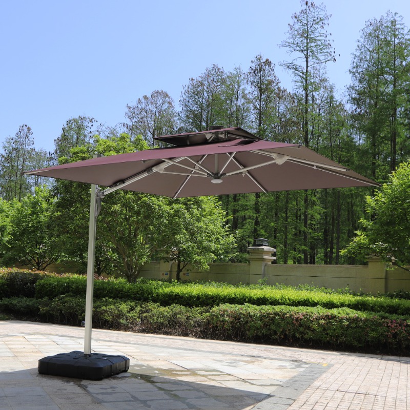 Outdoor Furniture Supplier - ผู้จัดจำหน่ายร่มมืออาชีพ ร่มกันแดดกลางแจ้ง ร่มสนามอลูมิเนียมแบบคานยื่นพร้อมไฟ
