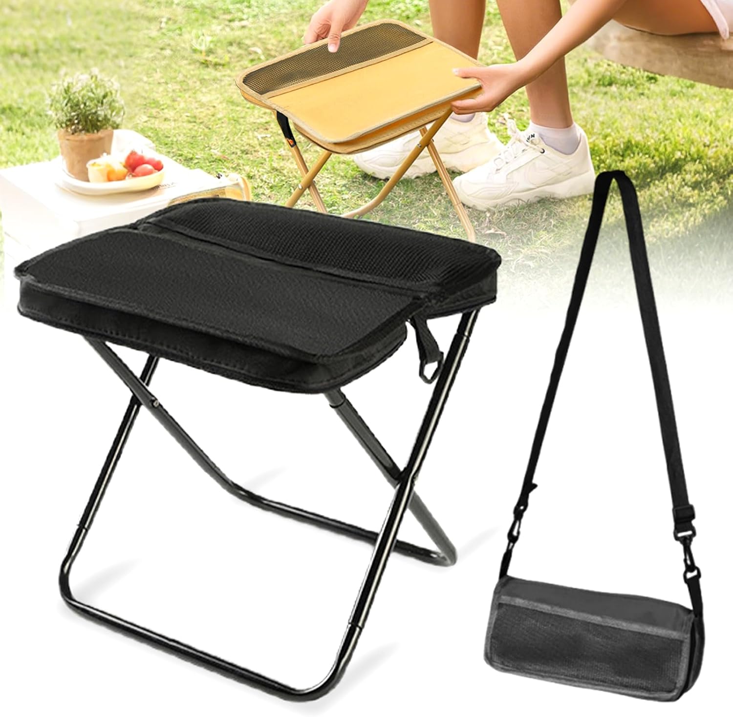 Outdoor Furniture Rocking Chair - เก้าอี้พับพกพาสำหรับตั้งแคมป์ GMOX น้ำหนักเบา 1.5 ปอนด์ รับน้ำหนักได้