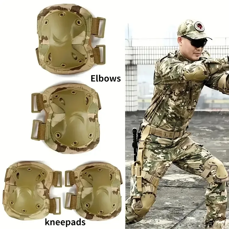 Outdoor Furniture Pads - ยุทธวิธีเข่าPadข้อศอกCSทหารProtectorกองทัพAirsoftกีฬากลางแจ้งการล่าสัตว์Kneepadความปลอดภัยเกียร์เข่าแผ่นป้องกัน