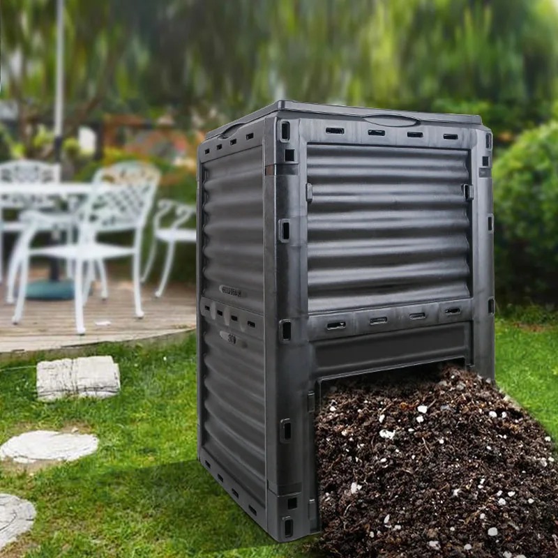 Garden Storage Box - ถังหมักปุ๋ยในสวน กล่องหมักปุ๋ยกลางแจ้งสำหรับเศษอาหารในครัวและใบไม้ ถังหมักปุ๋ยอินทรีย์ เป็นมิตรกับสิ่งแวดล้อม