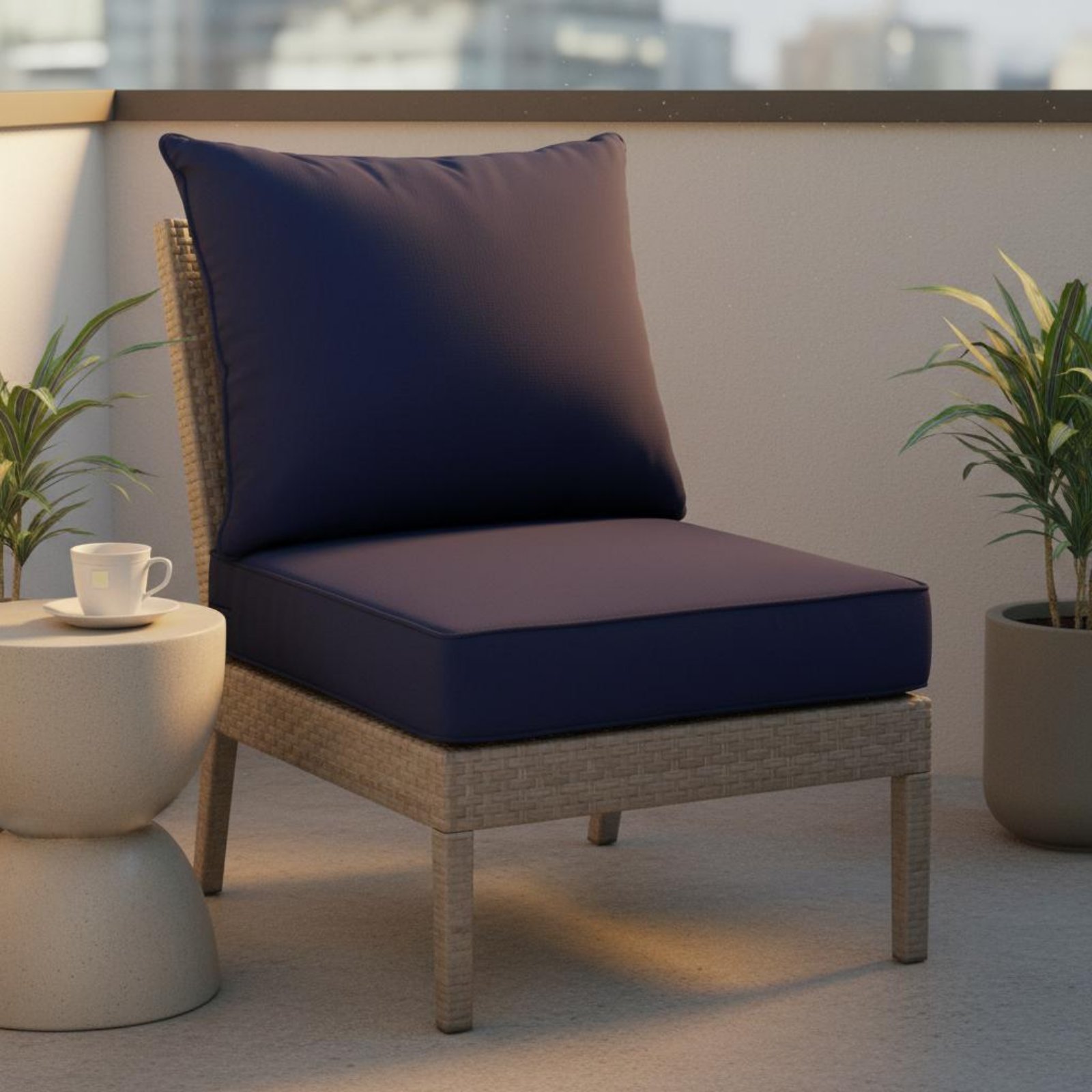 Outdoor Furniture Pads - แผ่นรองเก้าอี้ลานบ้านแบบซ่อนได้ ชุดแผ่นรองเก้าอี้ลานบ้าน เบาะรองนั่งและพนักพิง ทนทานต่อการซีดจาง เหมาะสำหรับใช้งานกลางแจ้ง