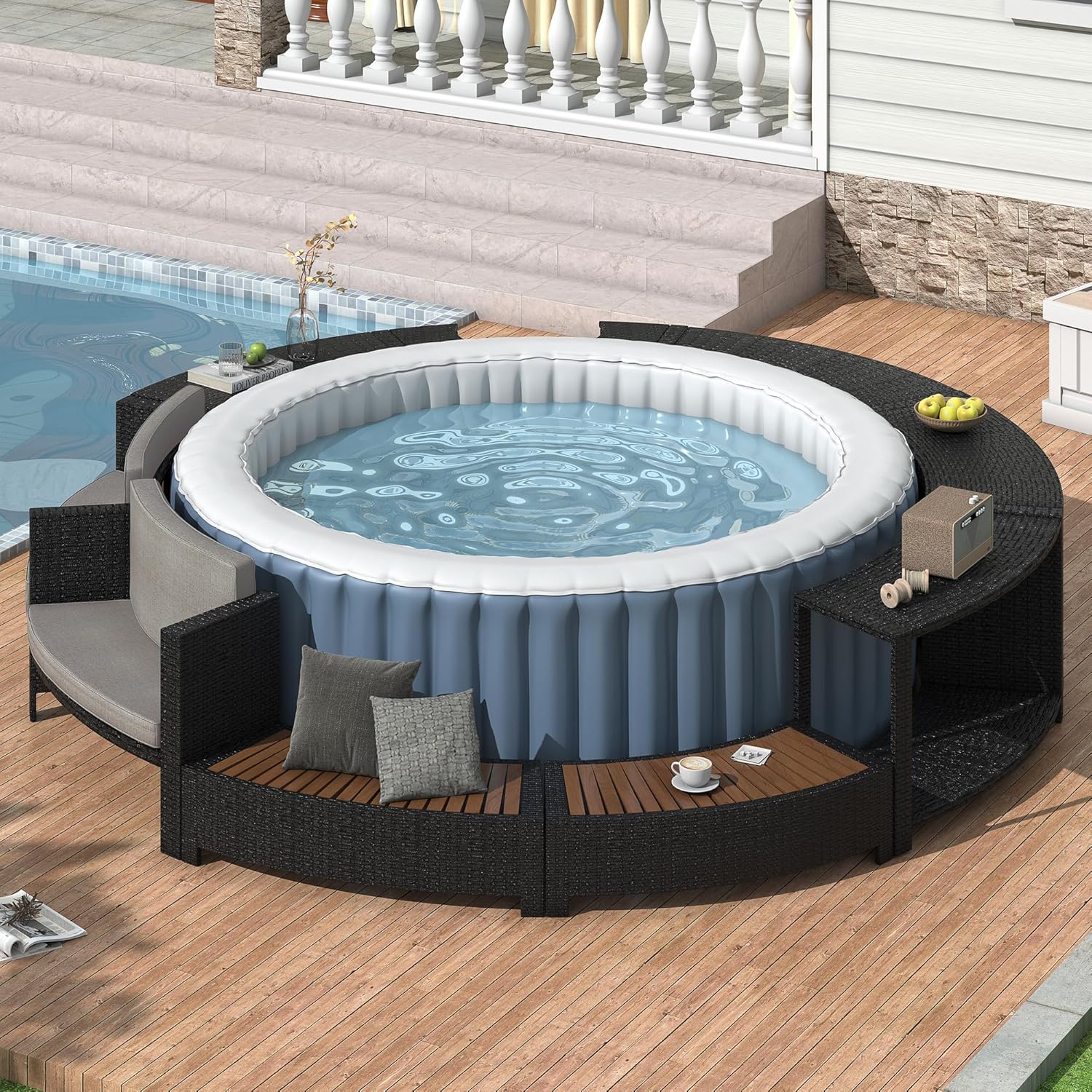 ชุดโซฟาหวายสำหรับลานบ้าน พร้อม - Outdoor Furniture Grey บทวิจารณ์และราคา