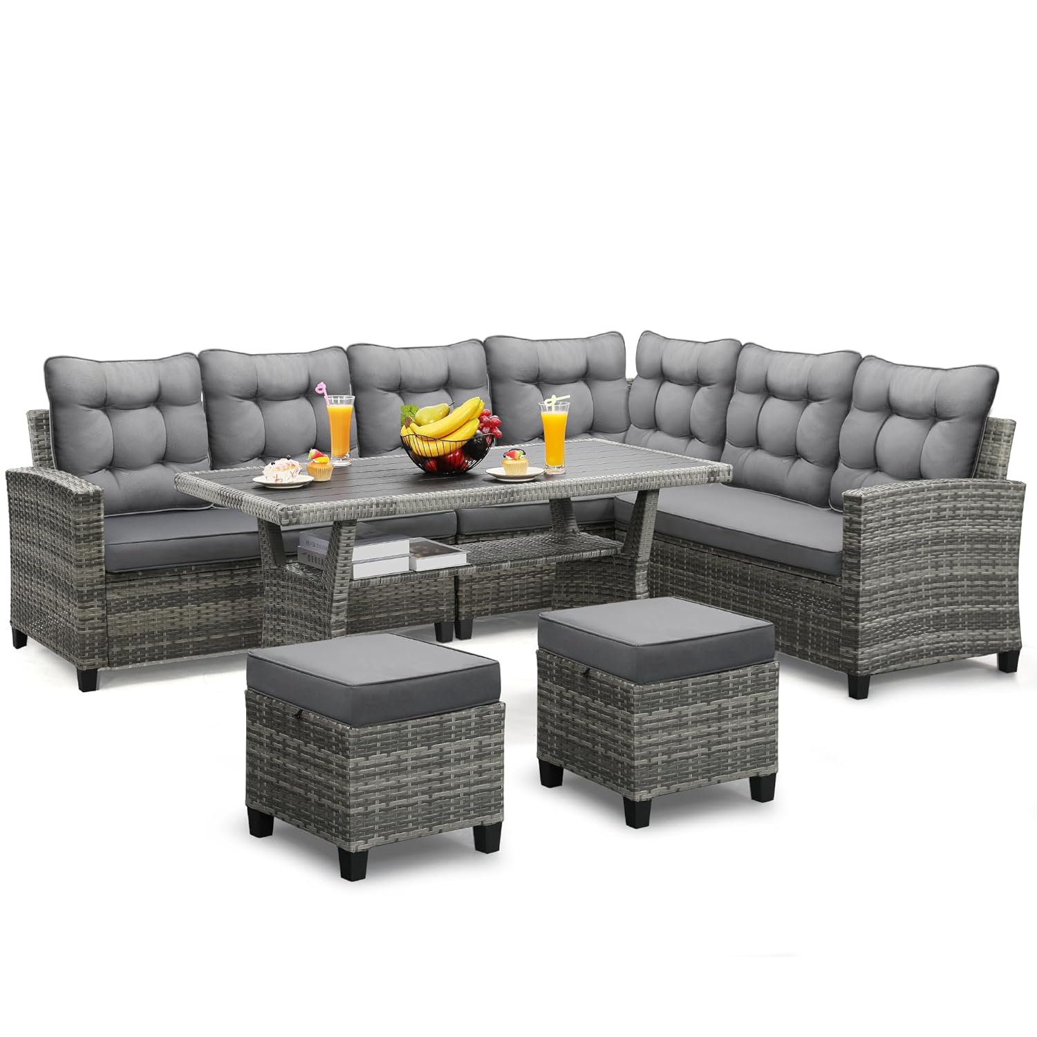 ชุดเฟอร์นิเจอร์ลานบ้าน 6 ชิ้น  - Outdoor Furniture Grey บทวิจารณ์และราคา