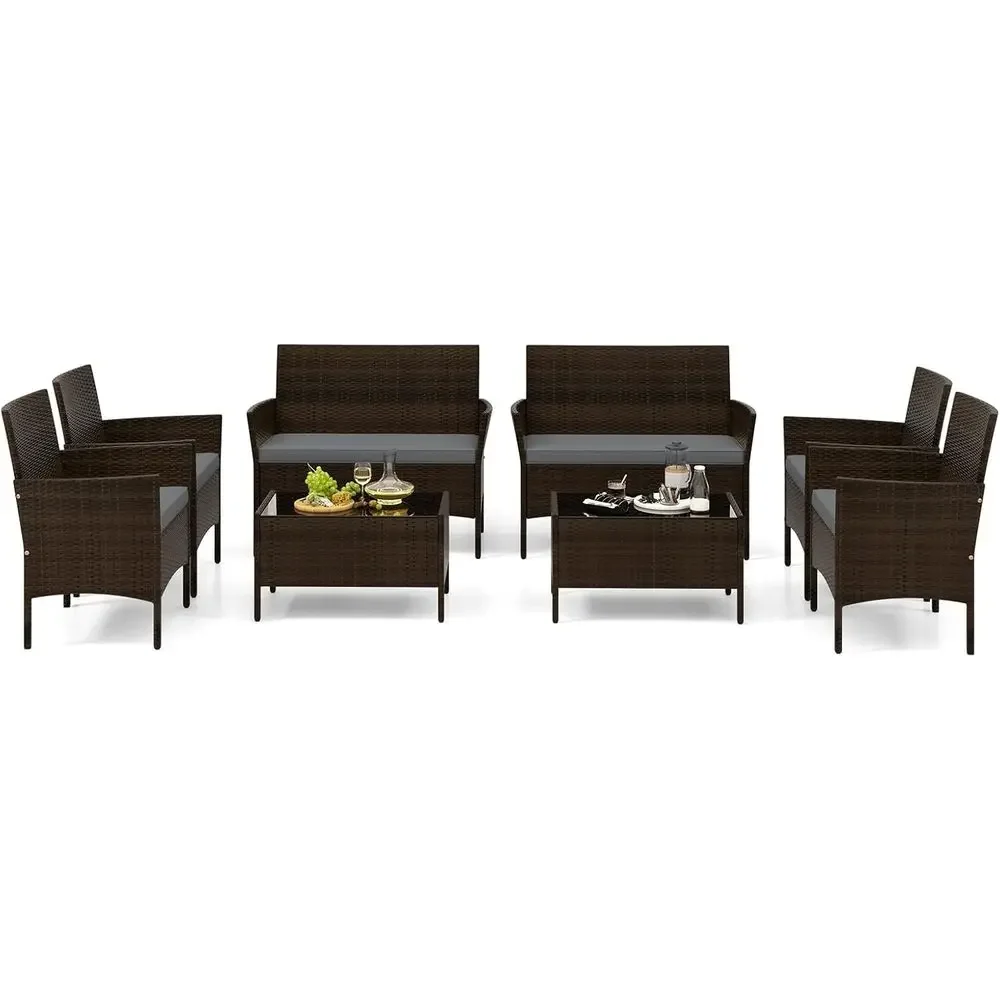 ชุดเฟอร์นิเจอร์ลานบ้านหวายกลาง - Outdoor Furniture Grey บทวิจารณ์และราคา