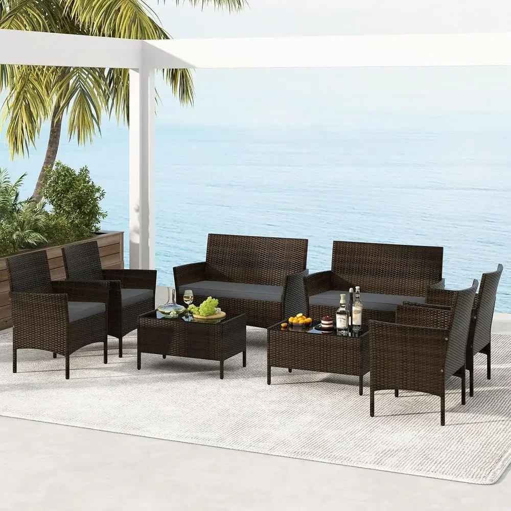 ชุดเฟอร์นิเจอร์ลานบ้านหวายกลาง - Outdoor Furniture Grey บทวิจารณ์และราคา