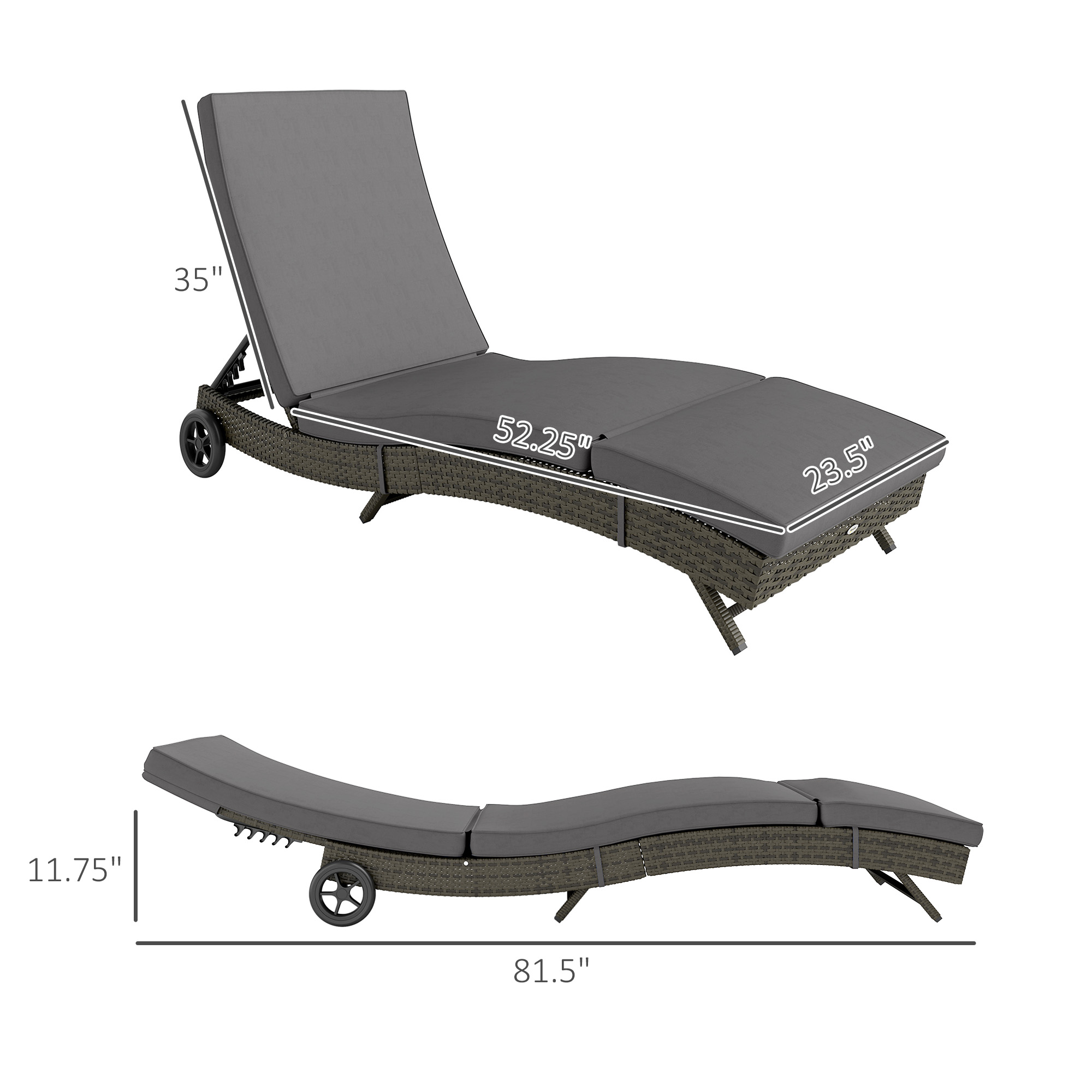 เก้าอี้พักผ่อนกลางแจ้งแบบปรับเ - Outdoor Furniture Grey บทวิจารณ์และราคา