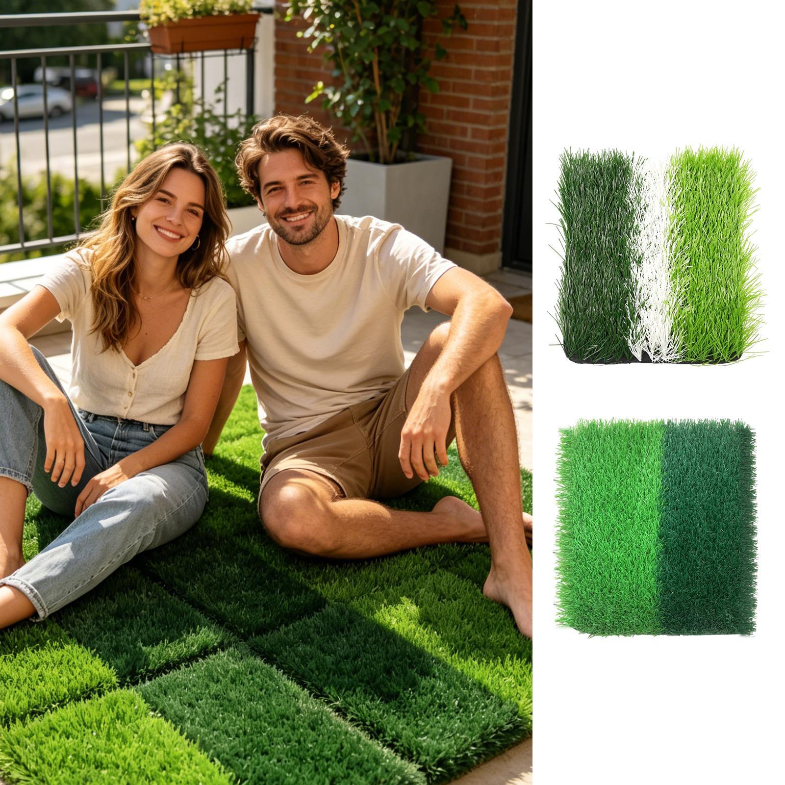 พรมหญ้าเทียม 15.7x15.7 นิ้ว นุ - Outdoor Rug Waterproof บทวิจารณ์และราคา