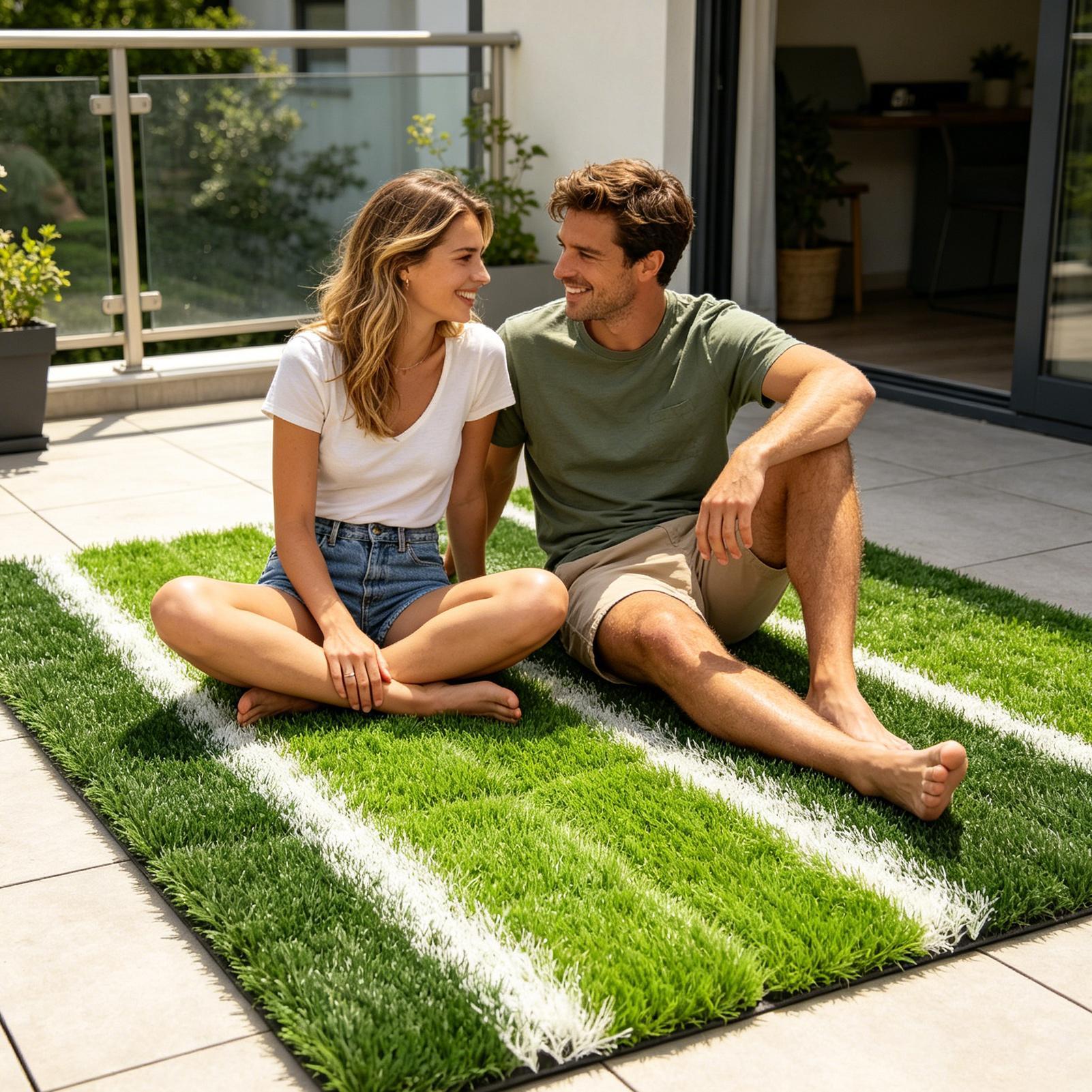 พรมหญ้าเทียม 15.7x15.7 นิ้ว นุ - Outdoor Rug Waterproof บทวิจารณ์และราคา