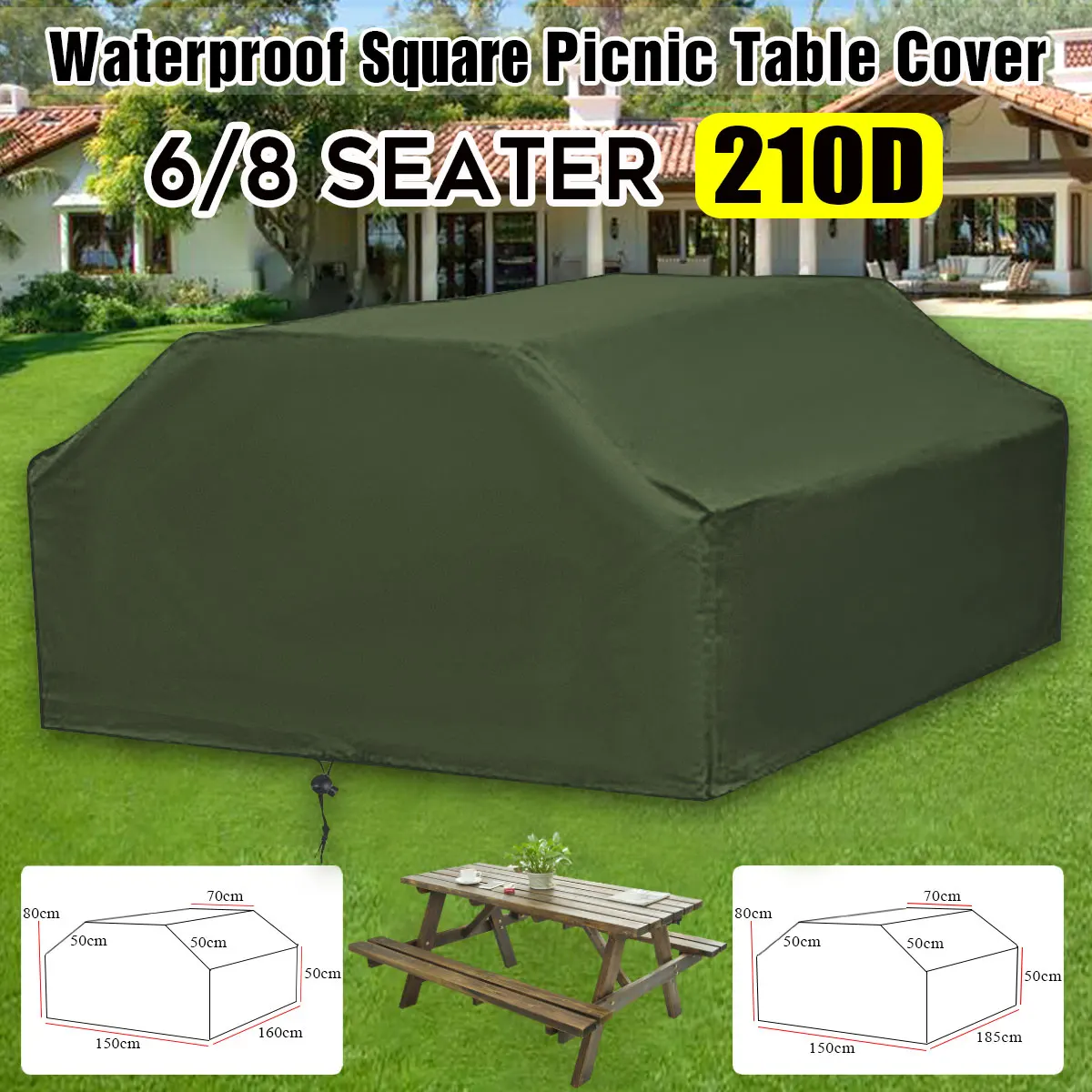 210D สำหรับโต๊ะปิคนิค6/8ที่นั่ - Outdoor Furniture Grey บทวิจารณ์และราคา