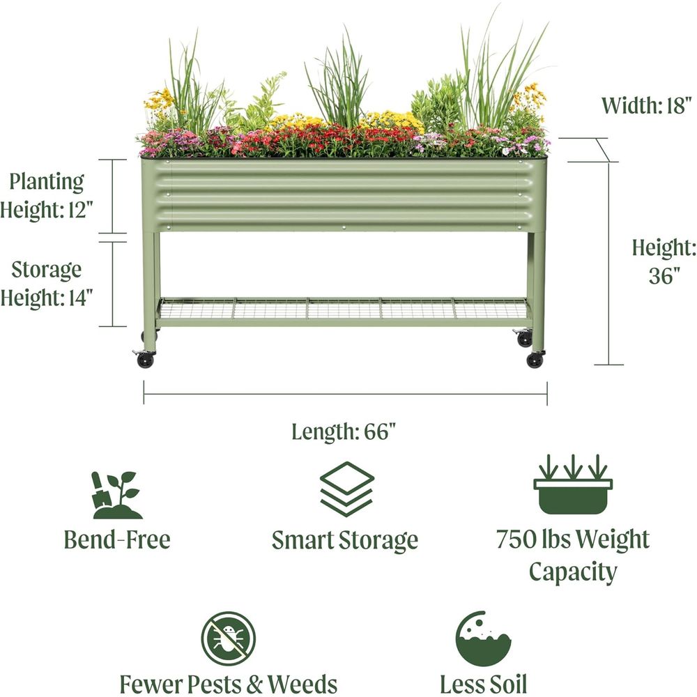 กระถางปลูกต้นไม้ทรงสูงแบบบาง ข - Garden Storage Box บทวิจารณ์และราคา