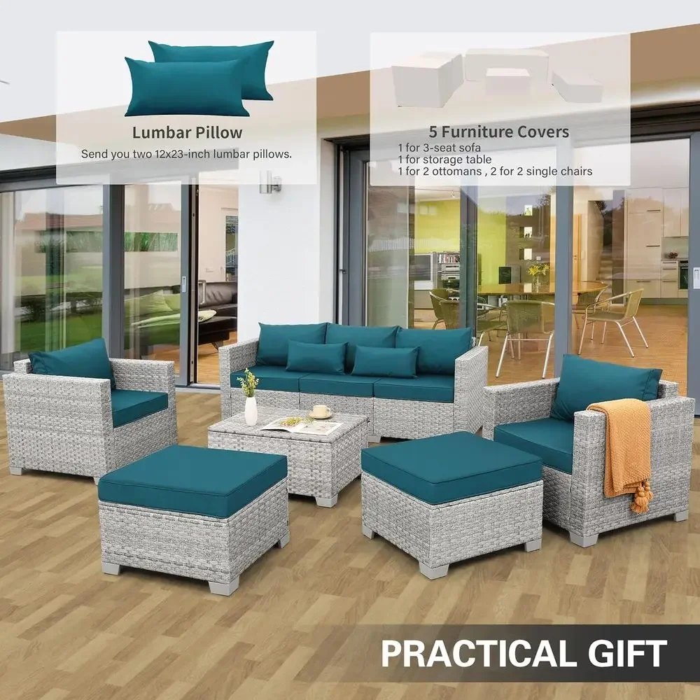 ชุดเฟอร์นิเจอร์ลานกลางแจ้งหวาย - Outdoor Furniture Grey บทวิจารณ์และราคา
