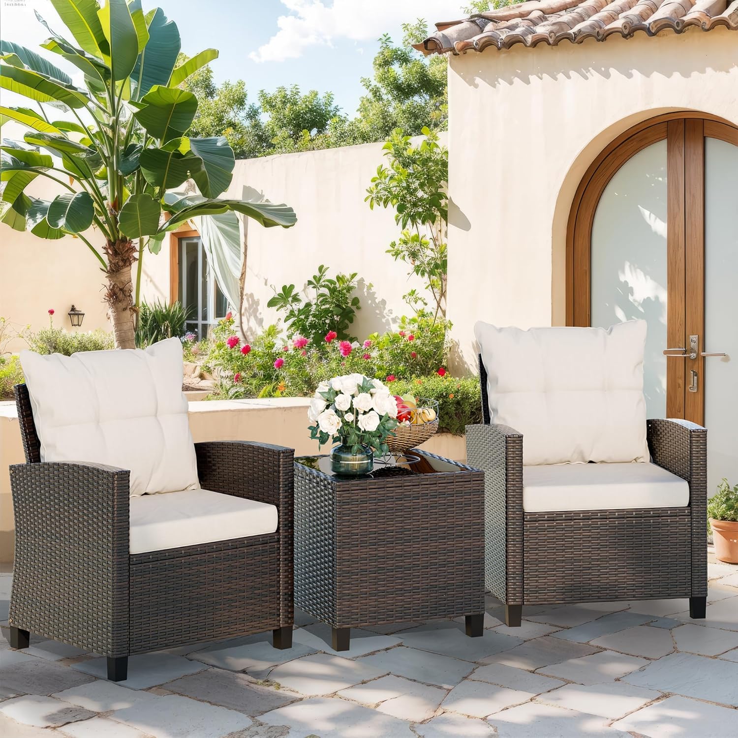 ชุดบิสโทรหวายสังเคราะห์ 3 ชิ้น - Outdoor Furniture Cushions บทวิจารณ์และราคา
