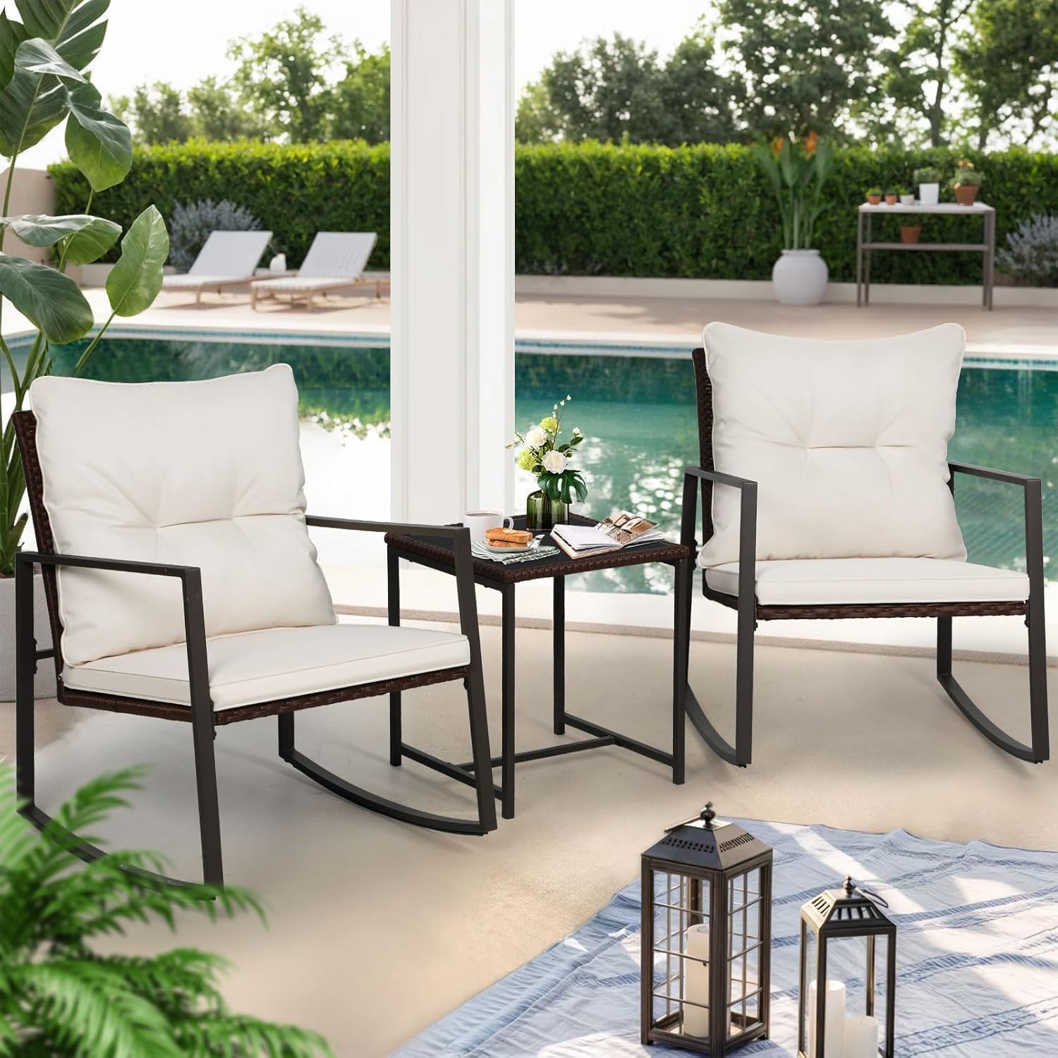 ชุดเก้าอี้บิสโทร 3 ชิ้นสำหรับล - Outdoor Furniture On Sale บทวิจารณ์และราคา