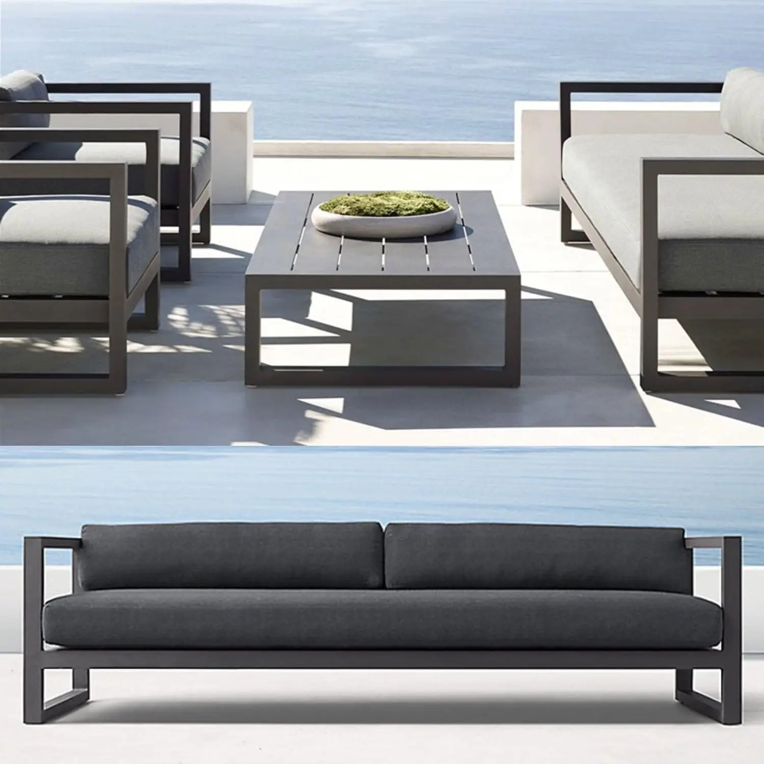โซฟาเฟอร์นิเจอร์ลานกลางแจ้งแบบ - Outdoor Furniture Grey บทวิจารณ์และราคา
