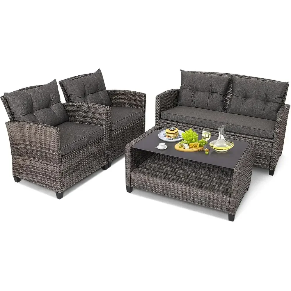 ชุดเฟอร์นิเจอร์ลานกลางแจ้งสีเท - Outdoor Furniture Grey บทวิจารณ์และราคา