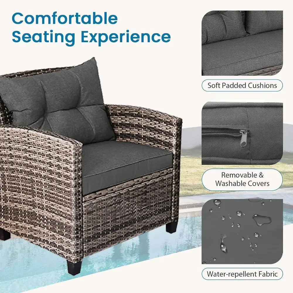 ชุดเฟอร์นิเจอร์ลานกลางแจ้งสีเท - Outdoor Furniture Grey บทวิจารณ์และราคา
