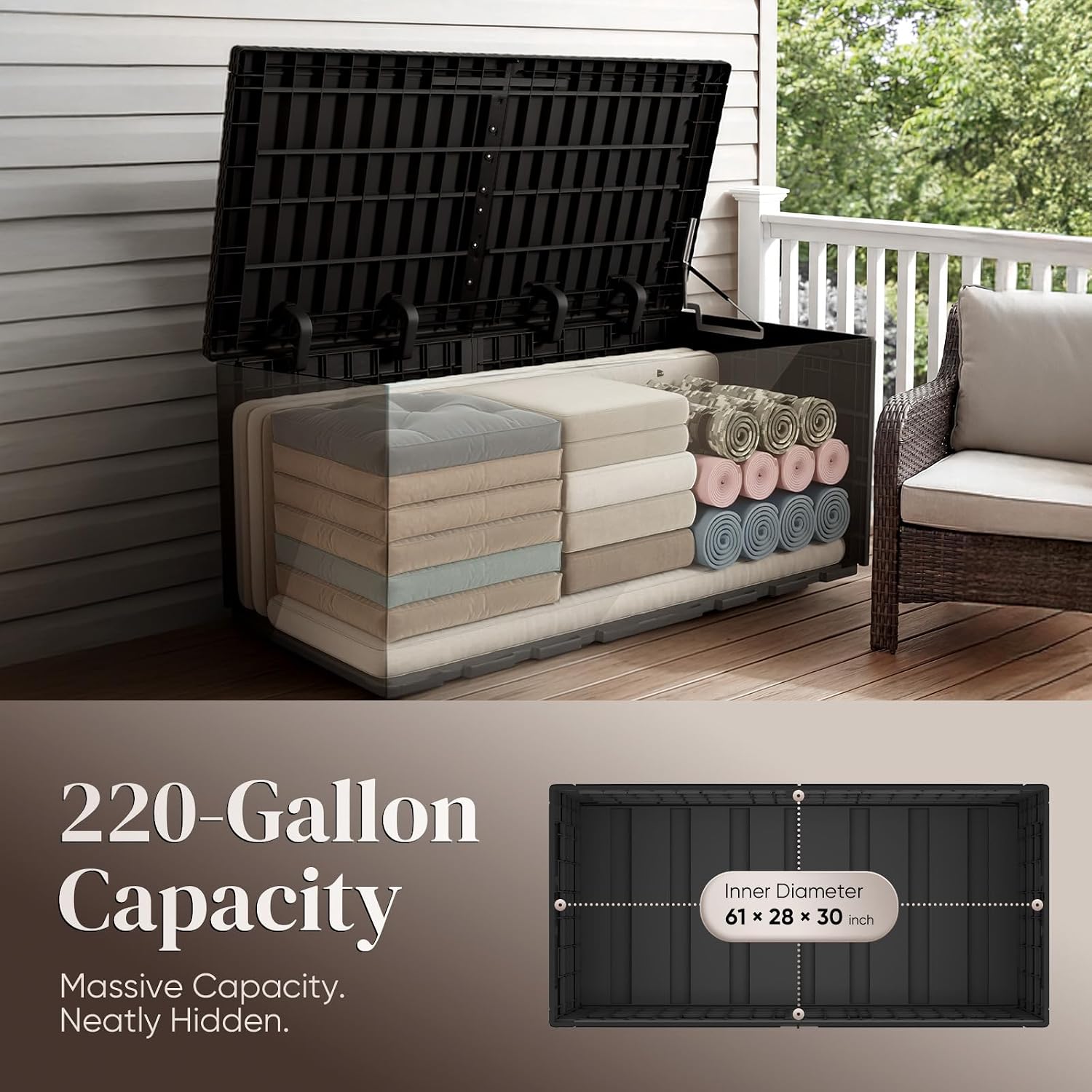 กล่องเก็บของในร่มและกลางแจ้งขน - Garden Storage Box บทวิจารณ์และราคา
