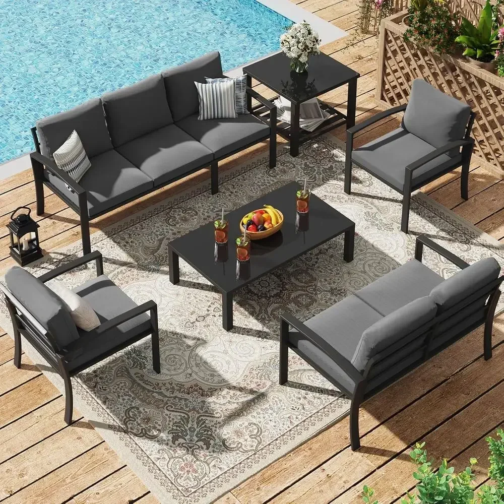 ชุดเฟอร์นิเจอร์ลานกลางแจ้ง 6 ช - Outdoor Furniture Grey บทวิจารณ์และราคา