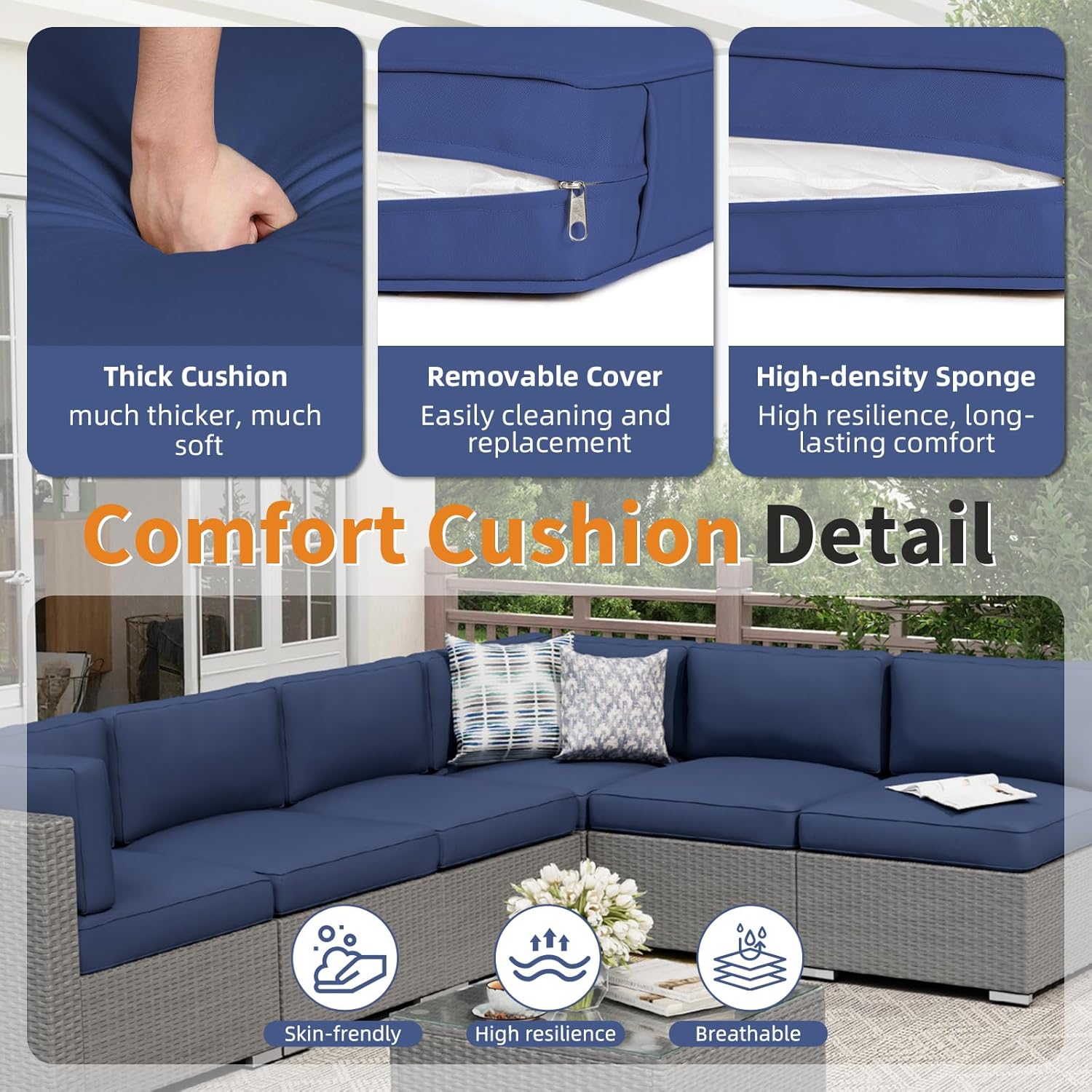 ชุดเฟอร์นิเจอร์ลานกลางแจ้ง 7 ช - Outdoor Furniture Grey บทวิจารณ์และราคา