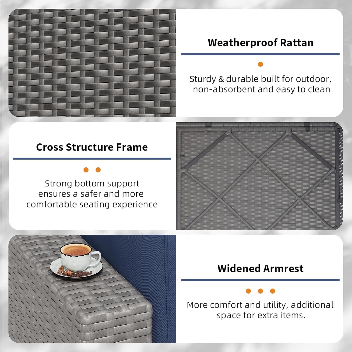 ชุดเฟอร์นิเจอร์ลานกลางแจ้ง 7 ช - Outdoor Furniture Grey บทวิจารณ์และราคา