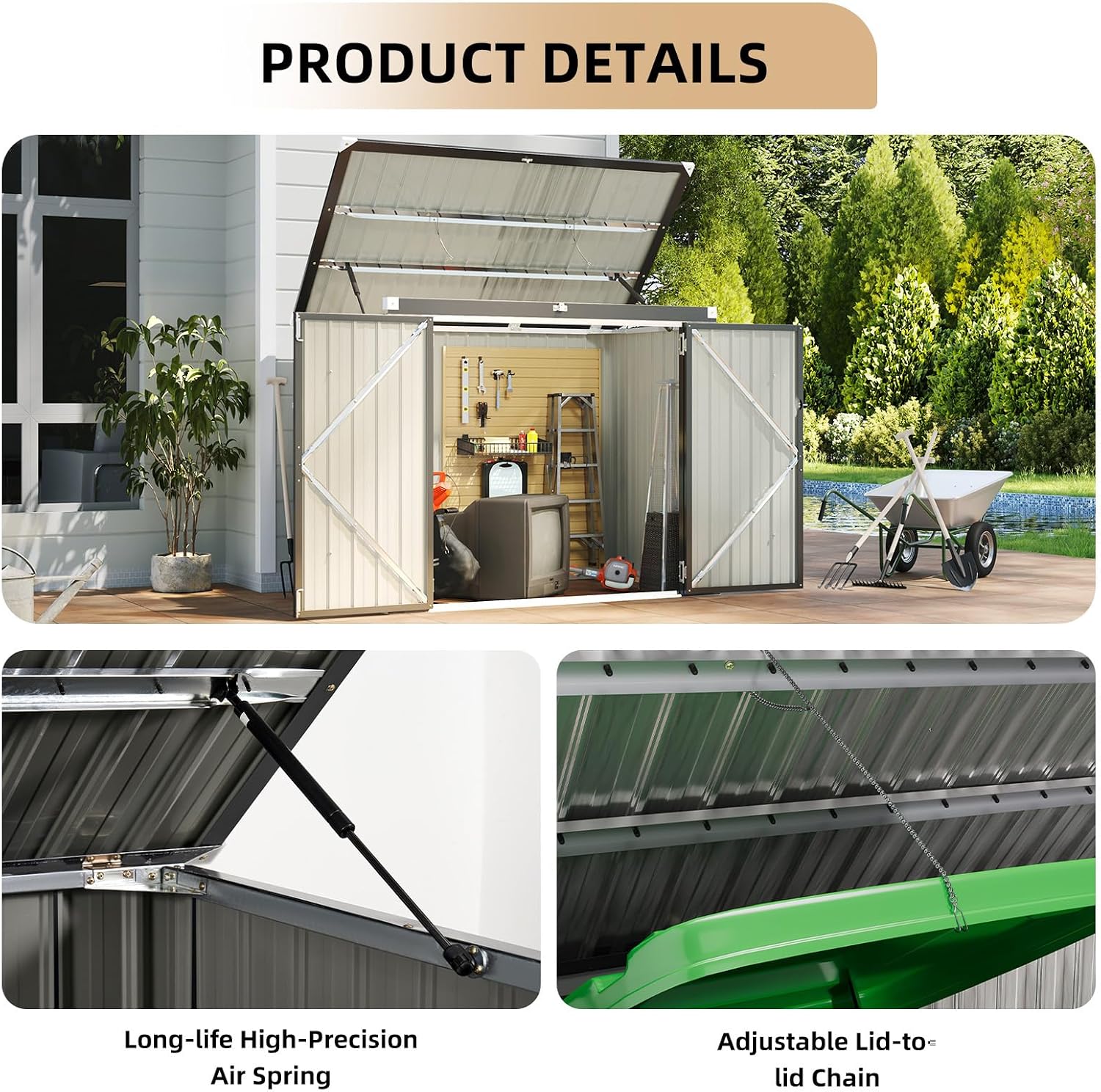 ตู้เก็บขยะกลางแจ้งแบบกันน้ำ ทำ - Garden Storage Box บทวิจารณ์และราคา