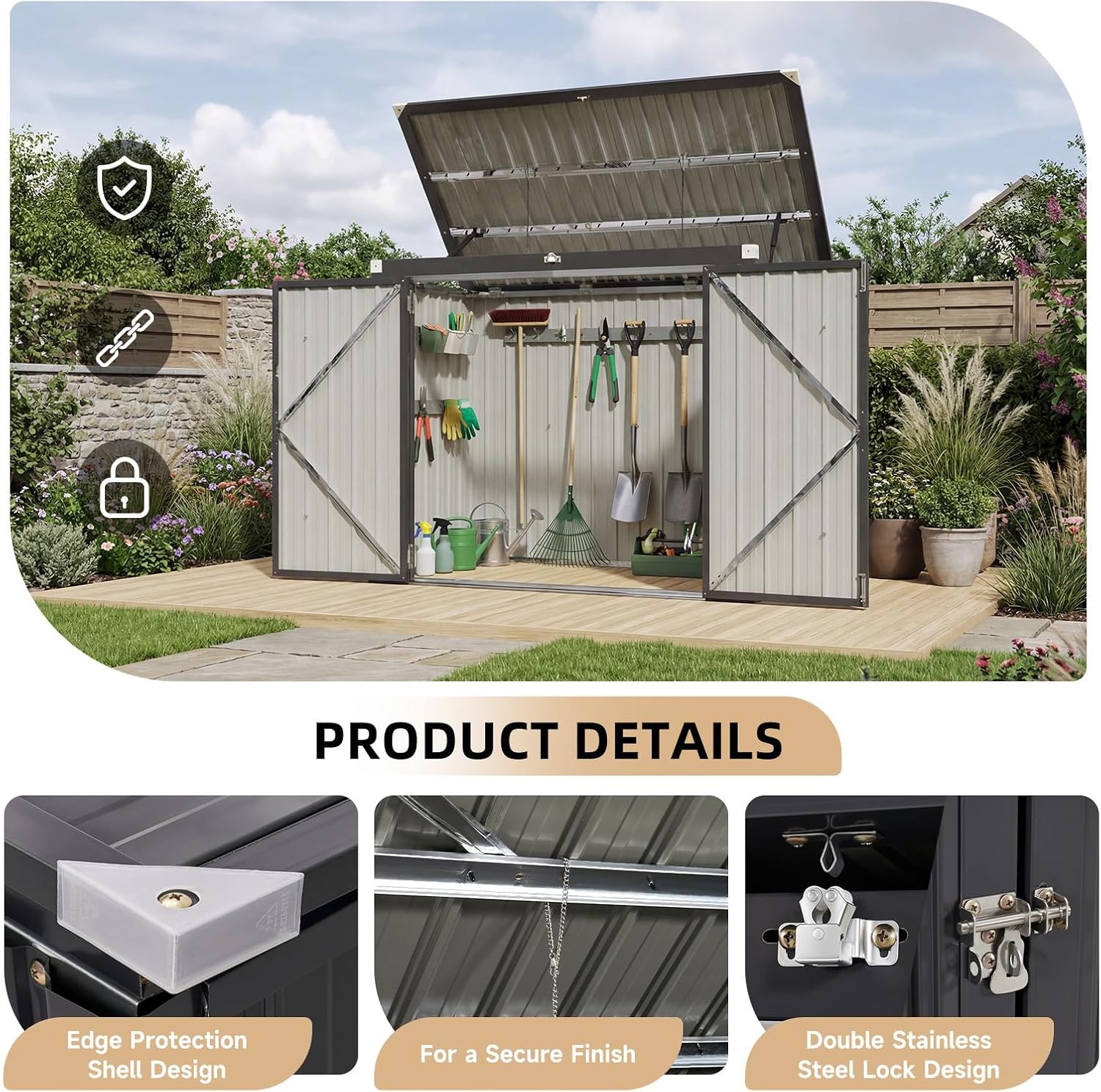ตู้เก็บขยะกลางแจ้งแบบกันน้ำ ทำ - Garden Storage Box บทวิจารณ์และราคา