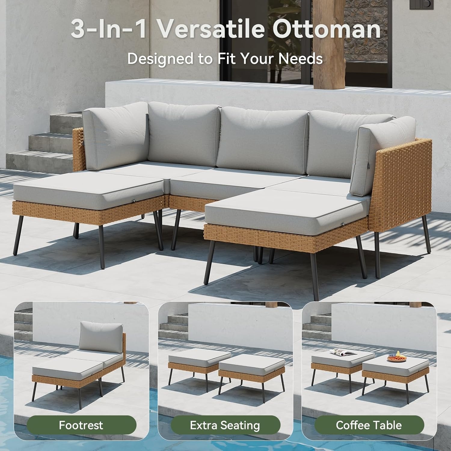 ชุดเฟอร์นิเจอร์สนามกลางแจ้ง Ao - Outdoor Furniture Grey บทวิจารณ์และราคา