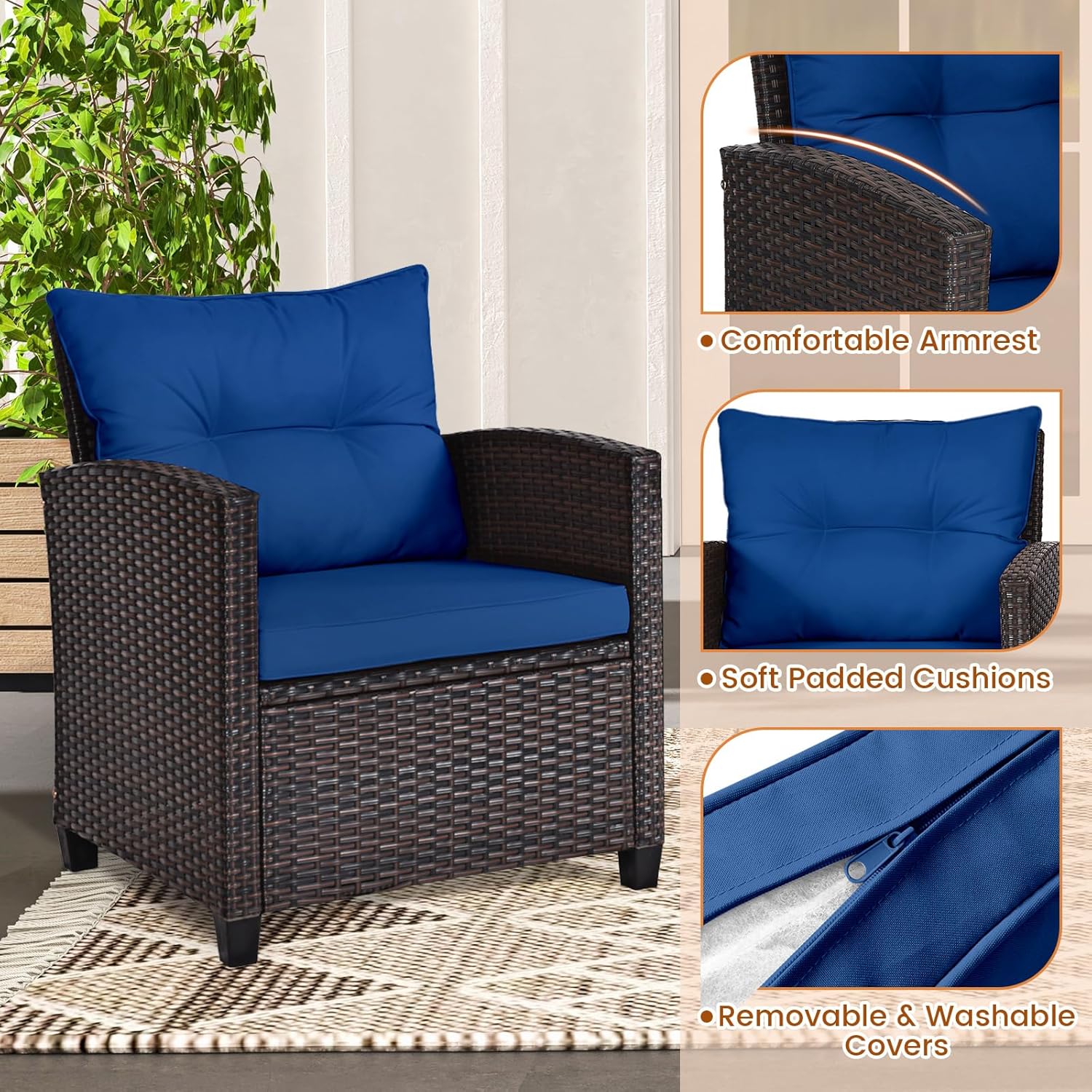 ชุดบิสโทรกลางแจ้ง 3 ชิ้น ทำจาก - Outdoor Furniture Cushions บทวิจารณ์และราคา