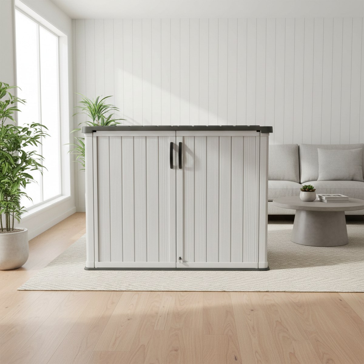 ห้องเก็บของกลางแจ้งขนาดใหญ่ทำจ - Garden Storage Box บทวิจารณ์และราคา